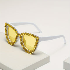 Cat Eye Sunglasses Rhinestone Women Men UV400