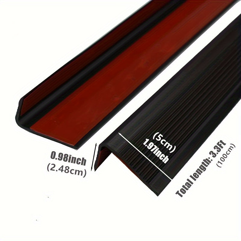 1pc Vinyl Stair Nosing Self Adhesive Stair Edge Protector Non Slip Waterproof