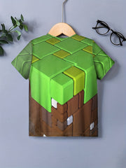 Boys 3D Print Tee Tops Round Neck Casual Short Sleeve T Shirt