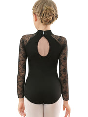 Girls Hollow Back Long Sleeve Ballet Leotard