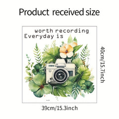 Green Leaves Camera Wall Sticker Removable Flowers Decal Boys Room Decor