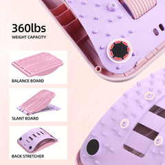 3-in-1 Back Stretcher Calf Stretcher Balance Board