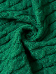 Solid Cable Long Sleeve Open Front Cardigan