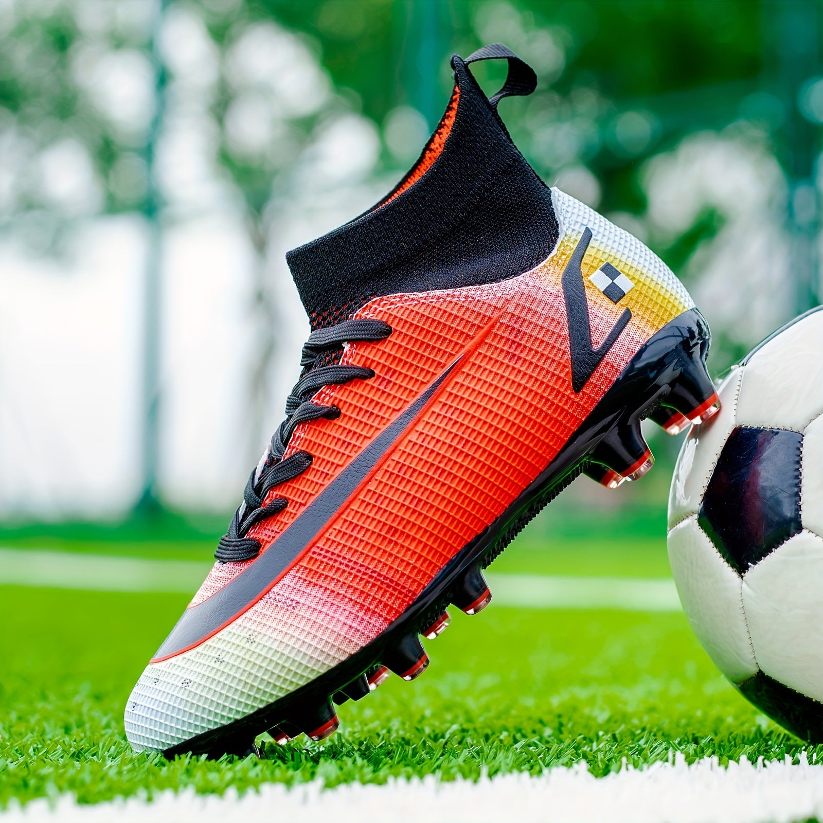 Youth Spiked Soccer Shoes Outdoor Training Football Sock Shoes