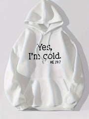Cold Letter Graphic Hoodies Long Sleeve Pullover Tee Shirt Women's Clothing