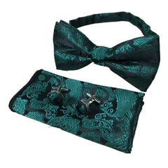 Red Paisley Bow Tie & Pocket Square Set for Men