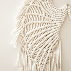 Bohemian Angels Wing Macrame Wall Hanging Tapestry with Long Tassels