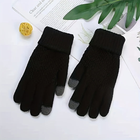 Warm Windproof Knitted Touch Screen Gloves