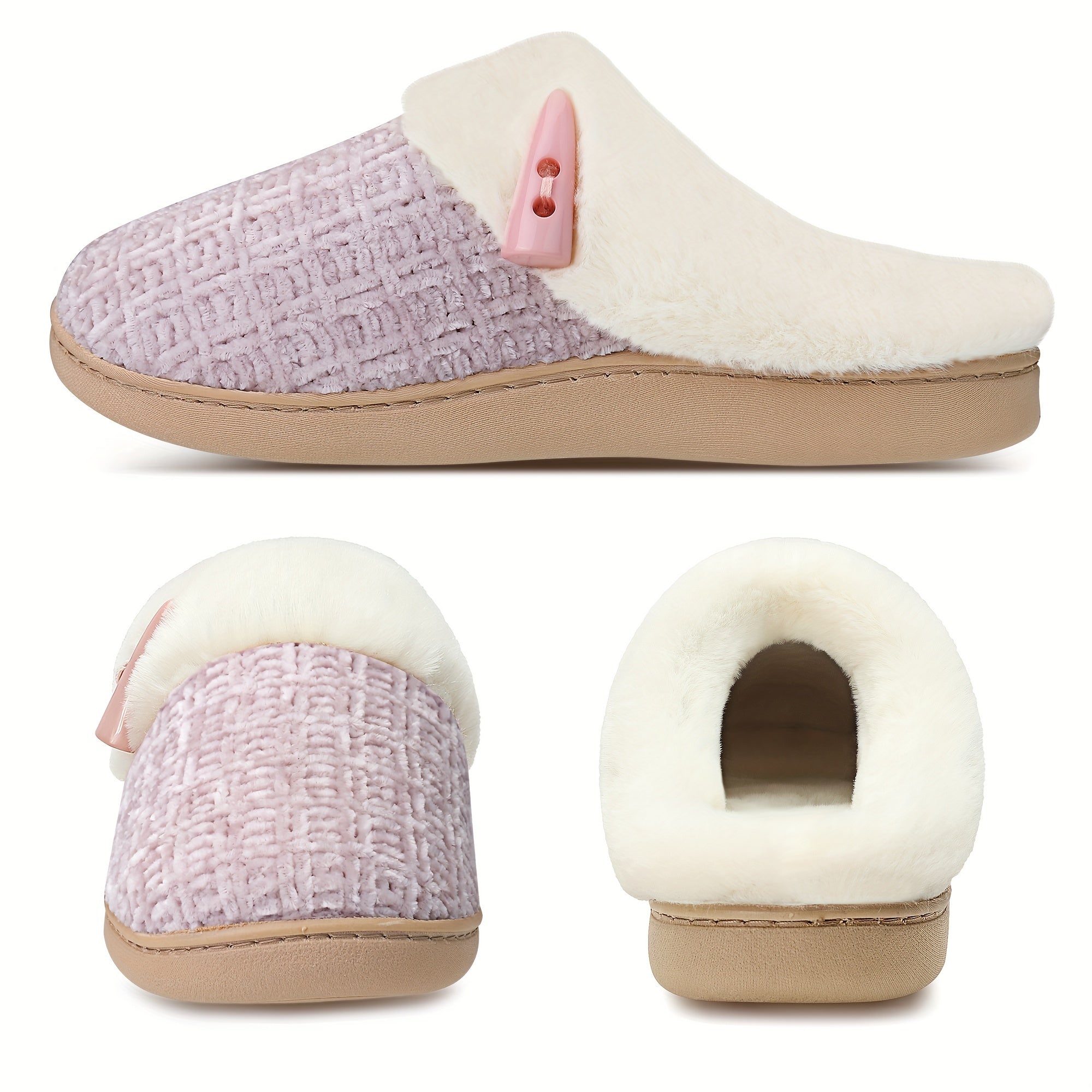 Women's Memory Foam Slippers Plush Lined Warm Indoor Shoes