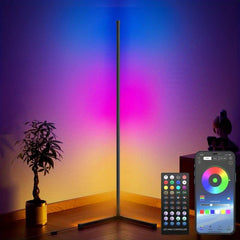 RGB Corner LED Floor Lamp Music Mood Lighting Dimmable Home Decor