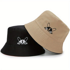 Bulldog Reversible Couple Bucket Hat Sun Hat Lightweight Fisherman Cap