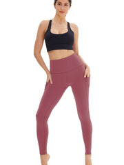 High Waisted Yoga Pants With Pockets Wide Waistband Leggings