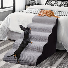Pet Steps For Dogs And Cats 5 Tiers High Density Foam Dog Ramp
