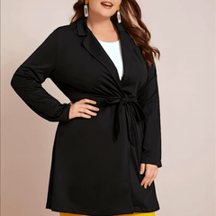 Lapel Collar Blazer Women's Plus Fall Coat