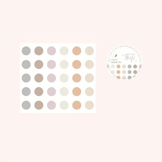 Light Salt Series Morandi Polka Dots Paper Tape Fresh Stickers