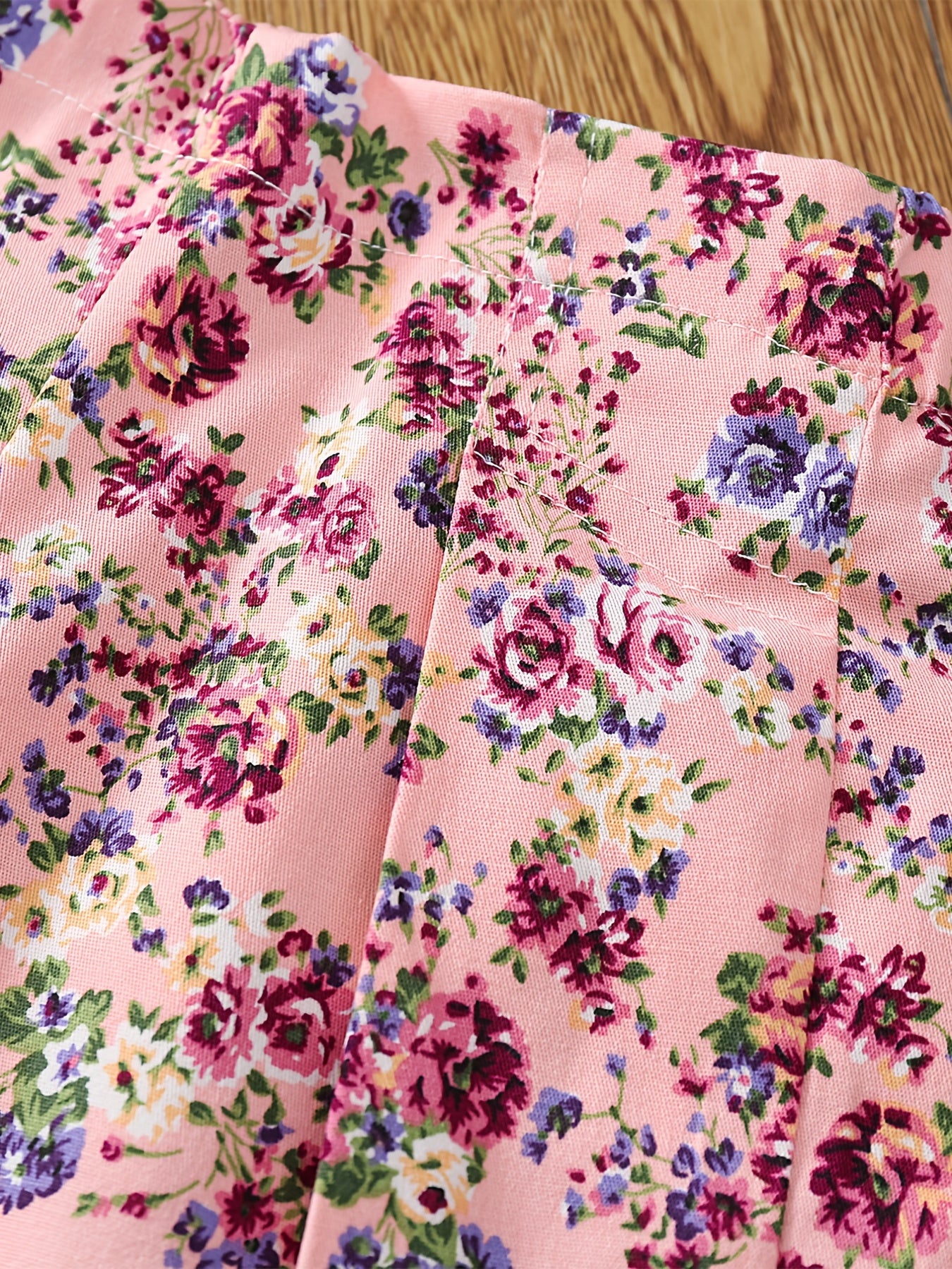 Girls Cotton Floral Elastic Waist Shorts Kids Summer Clothes