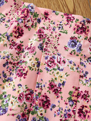 Girls Cotton Floral Elastic Waist Shorts Kids Summer Clothes