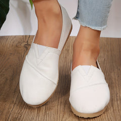 Women's Canvas Slip On Flat Shoes Lightweight & Comfortable