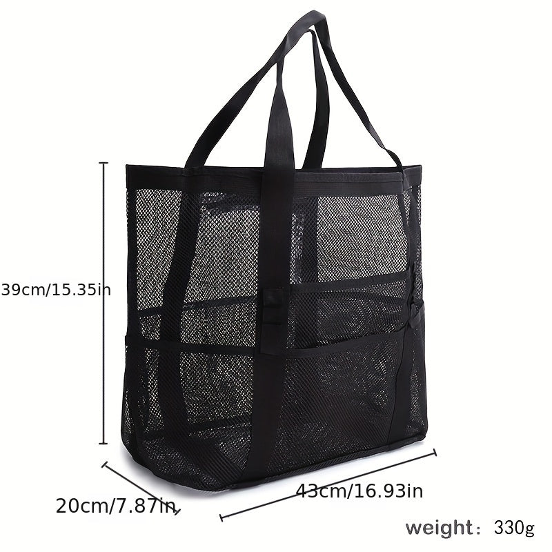 Large Capacity Mesh Shoulder Beach Bag for Travel