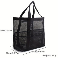 Large Capacity Mesh Shoulder Beach Bag for Travel