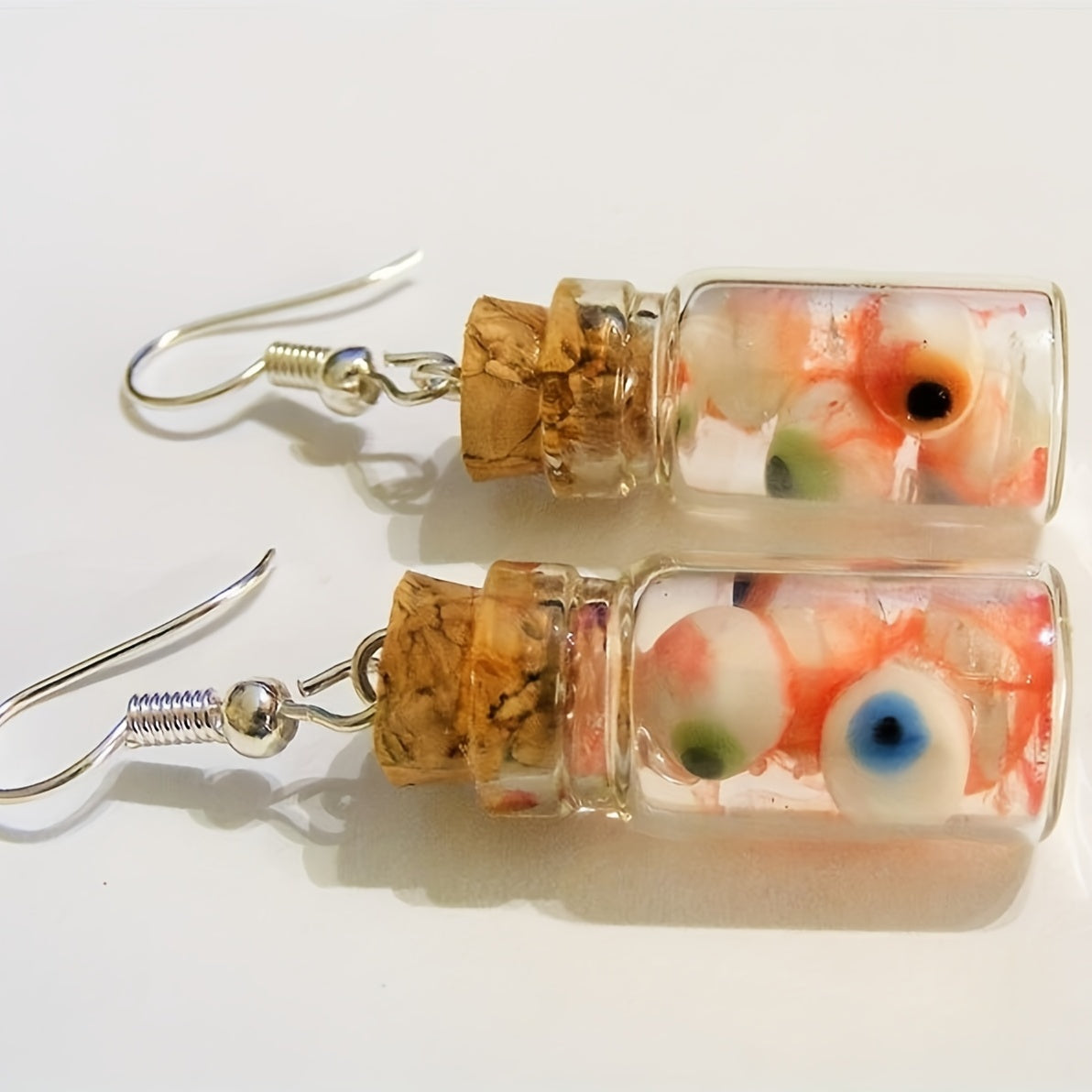 Funny Eyeball Earrings in Glass Bottle Halloween Gift