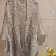 Solid Tassel Shawl Large Wrap Casual Sunscreen Windproof Cape
