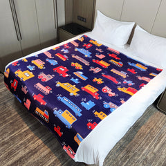 Cartoon Car Digital Printing Blanket Flannel Leisure Blanket