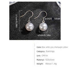 10pcs S925 Silver Faux Pearl Ear Hook Set For Girls