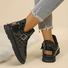 Waterproof Snow Boots Fur Lined Thermal Plush Winter Keep Warm Shoe