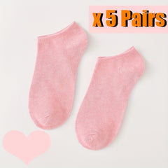5 Pairs Comfy Low Cut Ankle Socks Women's Stockings