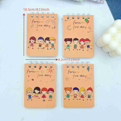 4 pack A7 Thick Notebook Fresh Wind Portable Small Notebook