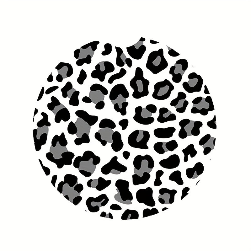 2pcs Rubber Coaster Car Coasters Leopard Print Absorbent Drink Cup Holder