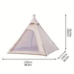 Portable Cotton Tent Outdoor Camping Pyramid Shaped Rainproof Canopy