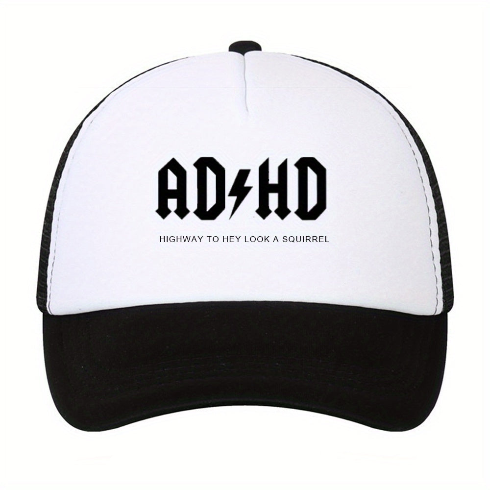 Letter Print Baseball Cap Men's Sun Hat Mesh Breathable Outdoor Sports Hat