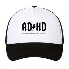 Letter Print Baseball Cap Men's Sun Hat Mesh Breathable Outdoor Sports Hat