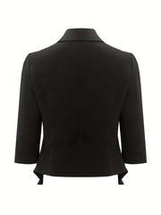Solid Shawl Collar Blazer Open Front Work Office Outerwear