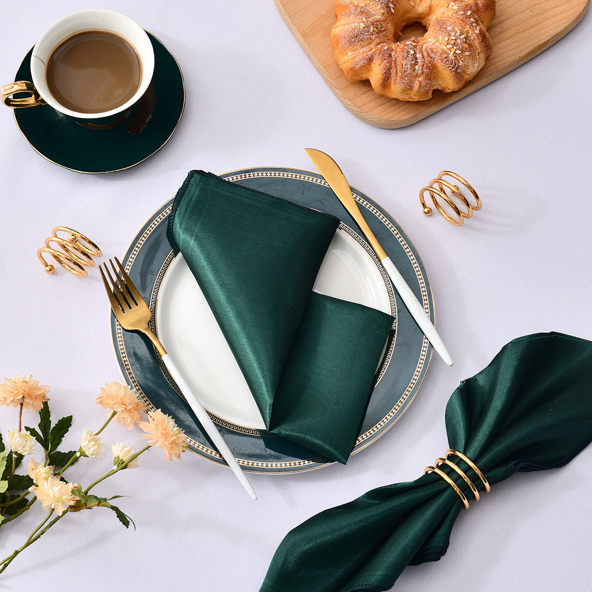 6 Soft Polyester Napkins for Weddings and Parties