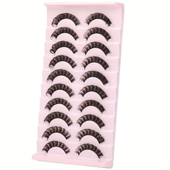 10 Pairs 4D Curly False Eyelashes Natural Volume Fluffy Charming Makeup Lashes