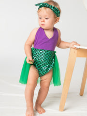 Baby Girls Lace Mermaid Romper For Summer Party