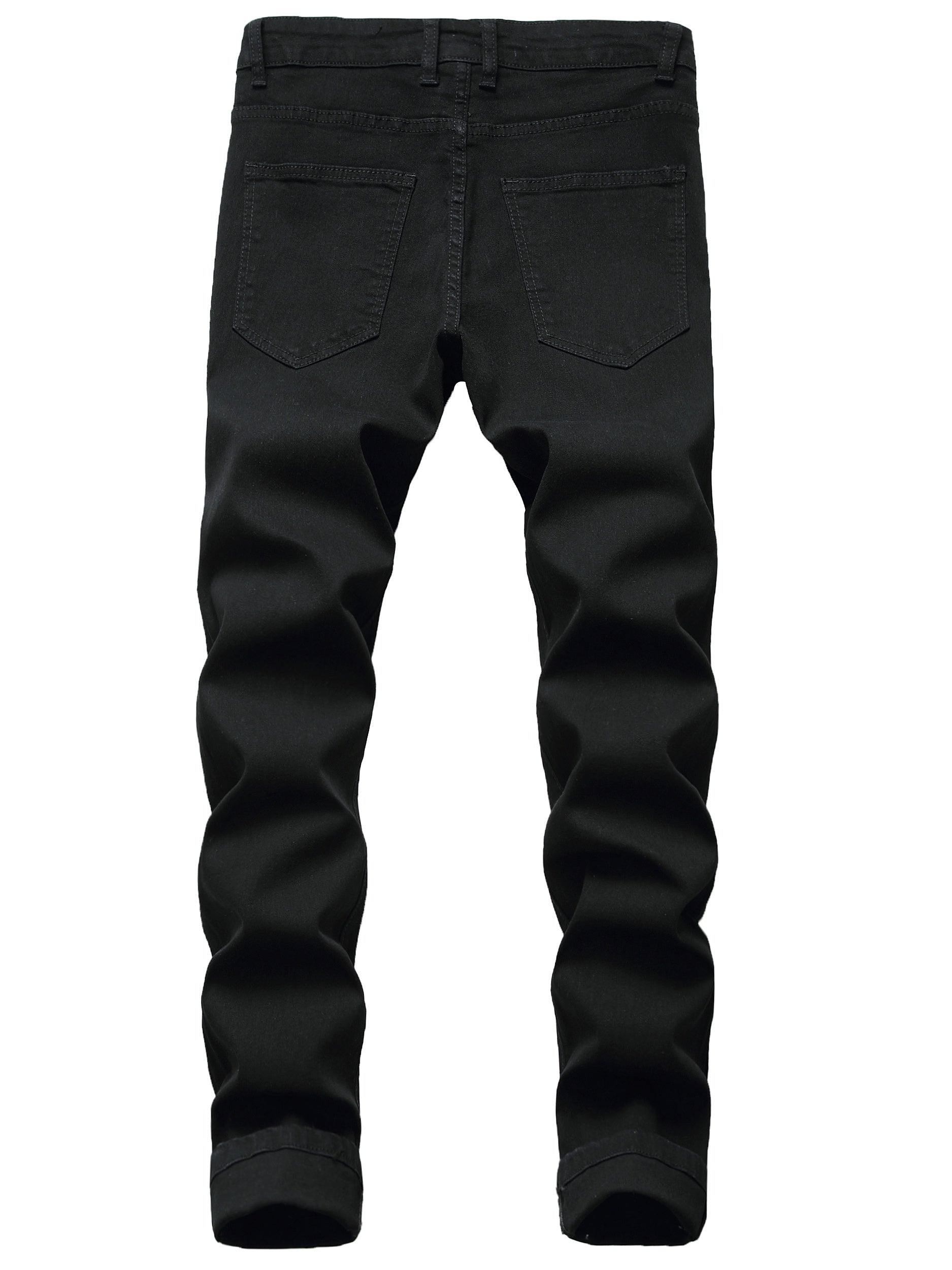 Men s Floral Embroidery Slim Fit Stretch Denim Jeans
