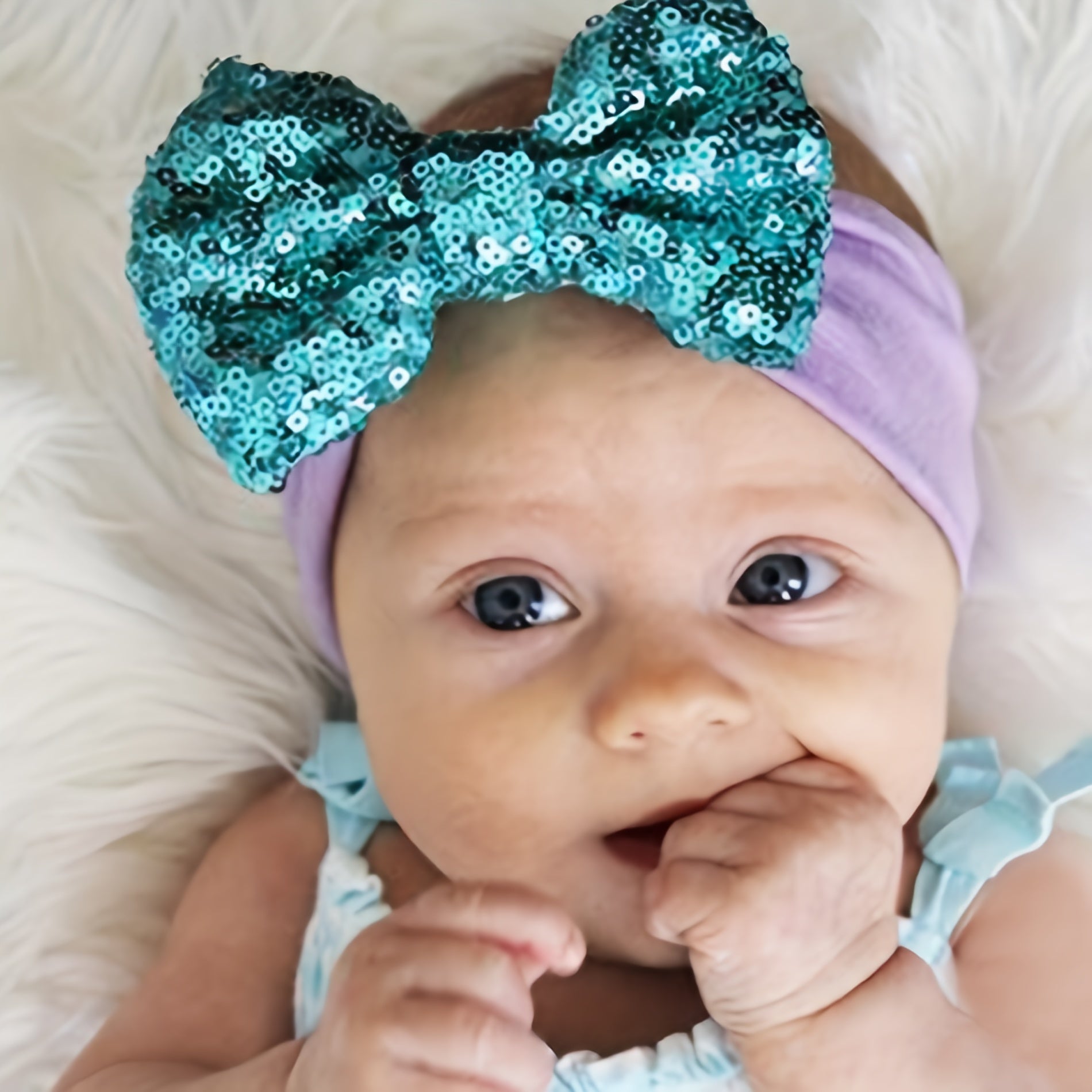 Autumn Sequin Bow Hairband for Baby Girls