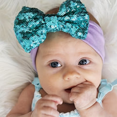 Autumn Sequin Bow Hairband for Baby Girls