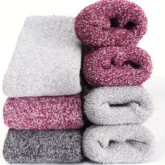 3 Pairs Thickened Crew Socks Warm Women's Stockings & Hosiery