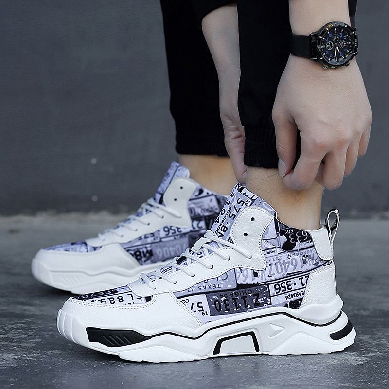 Men's Figure Graphic Lace Up Shoes