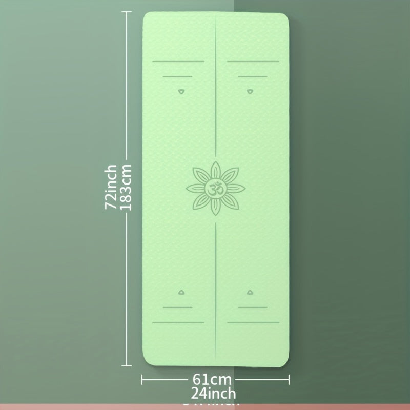 Non-slip Soft Fitness Mat for Yoga with Body Guide Line