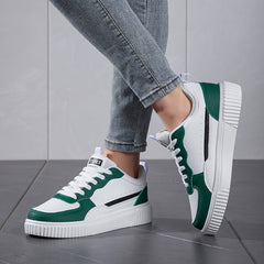 Faux Leather Block Skate Shoes with Wear Resistance