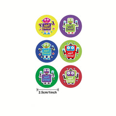 240pcs Cartoon Robot Stickers Paper Self-adhesive Reward Stickers for Students