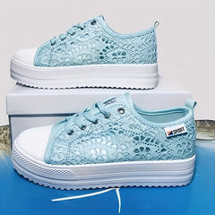Women's Hollow Out Lace-Up Platform Walking Shoes