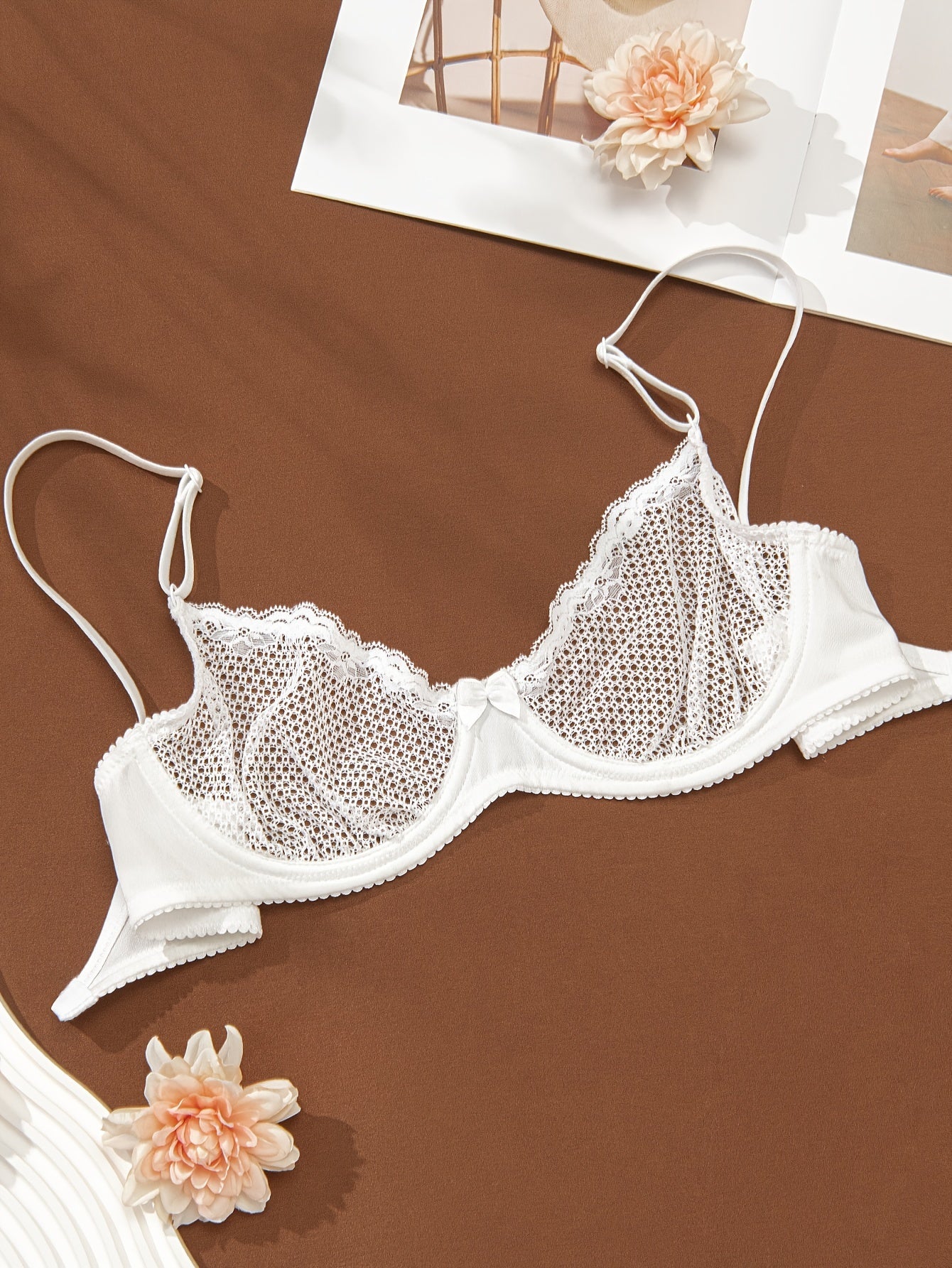Sexy Geo Lace Balconette Bra