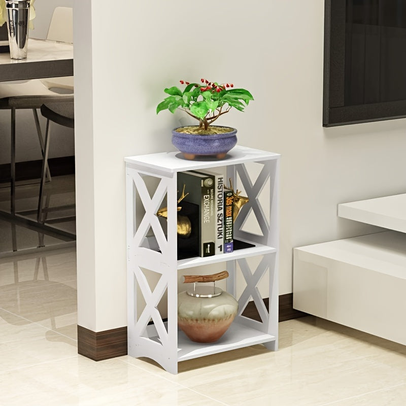 3 Tier Bedside Table Bathroom Nightstand Shelf Small Spaces Living Room